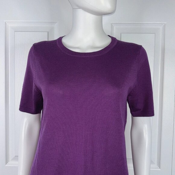 CONTEMPORAINE women's large short-sleeved merino sweater - Picture 2 of 2